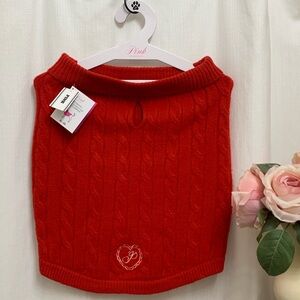 Victoria's Secret Pink Red Cable Knit Dog Sweater XL
